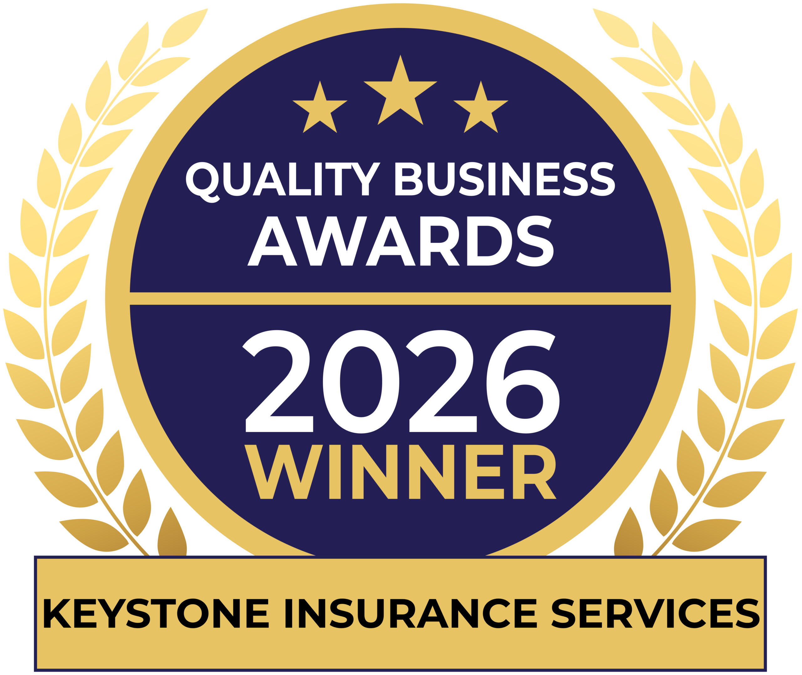 2026 Yellow Badge — Quality Business Awards 2026 — Keystone Insurance Services
